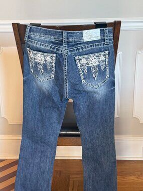 Grace In LA Distressed Jeans Boot Cut Women's 29 Easy Fit